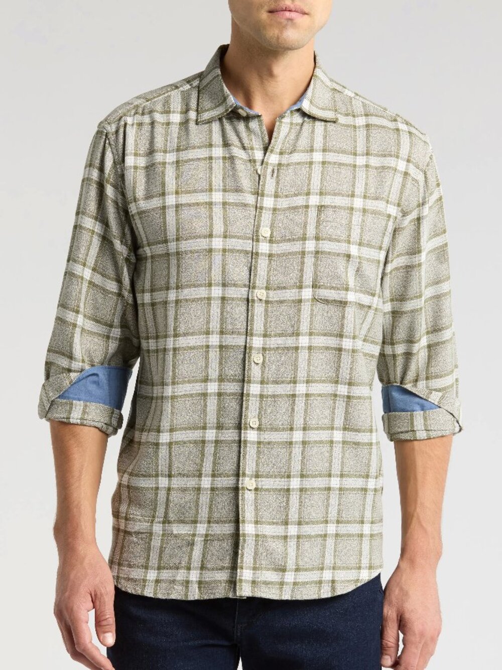 Tommy Bahama Beach Comber Plaid Twill Sport Shirt Tea Leaf XL